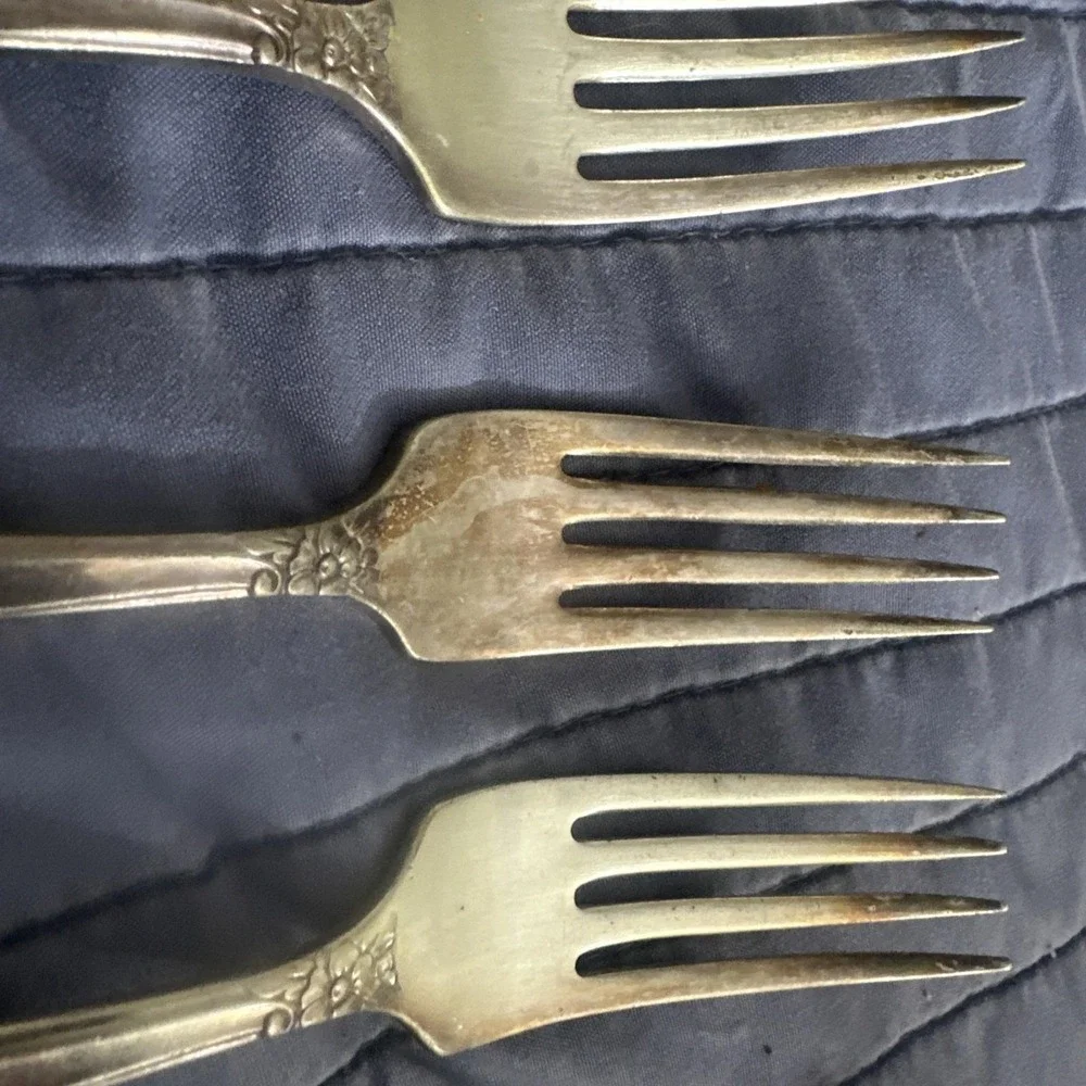 Lilac Time Silver‎ Plate Oneida Ltd 1881 Rogers Salad Forks Lot Of 8 1957